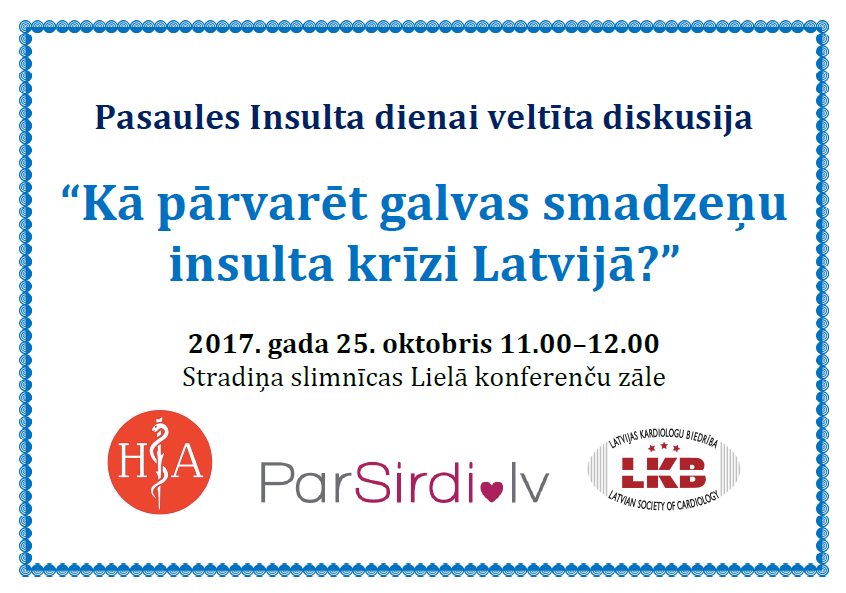Latvijas vadošie kardiologi un neirologi diskutēs par insulta krīzi Latvijā