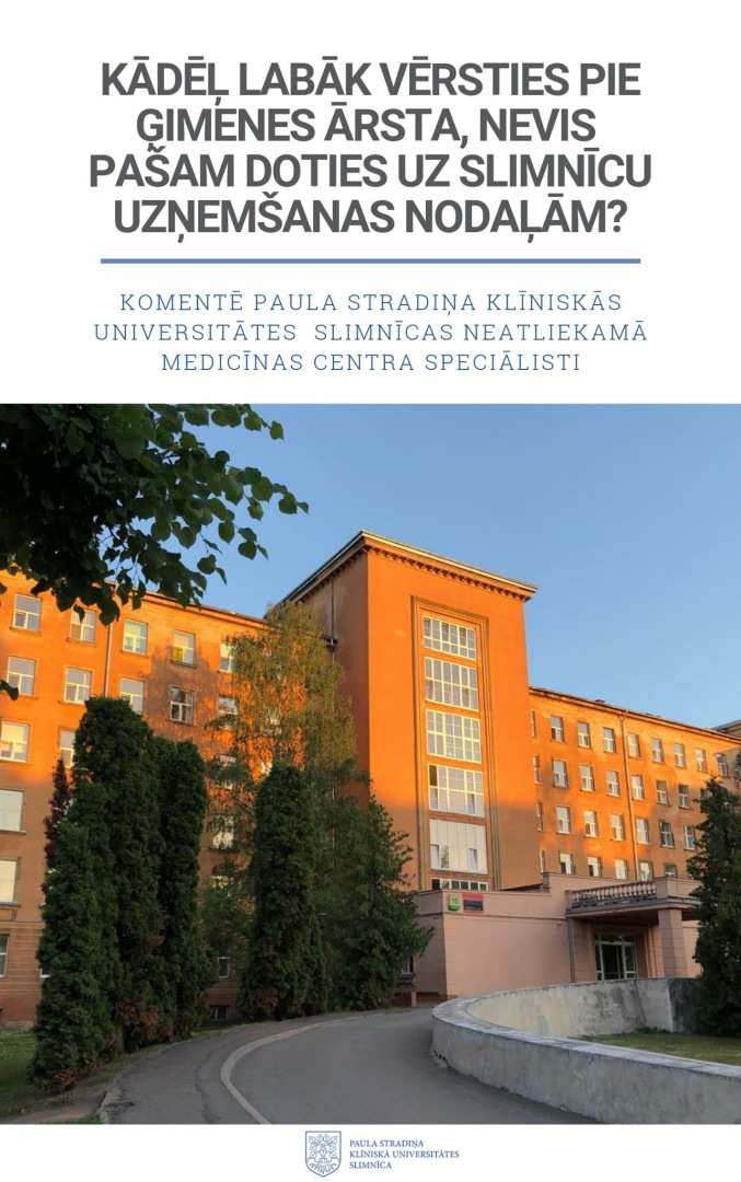 Informācija pacientiem, kuri paši izvēlas doties uz slimnīcu uzņemšanas nodaļām