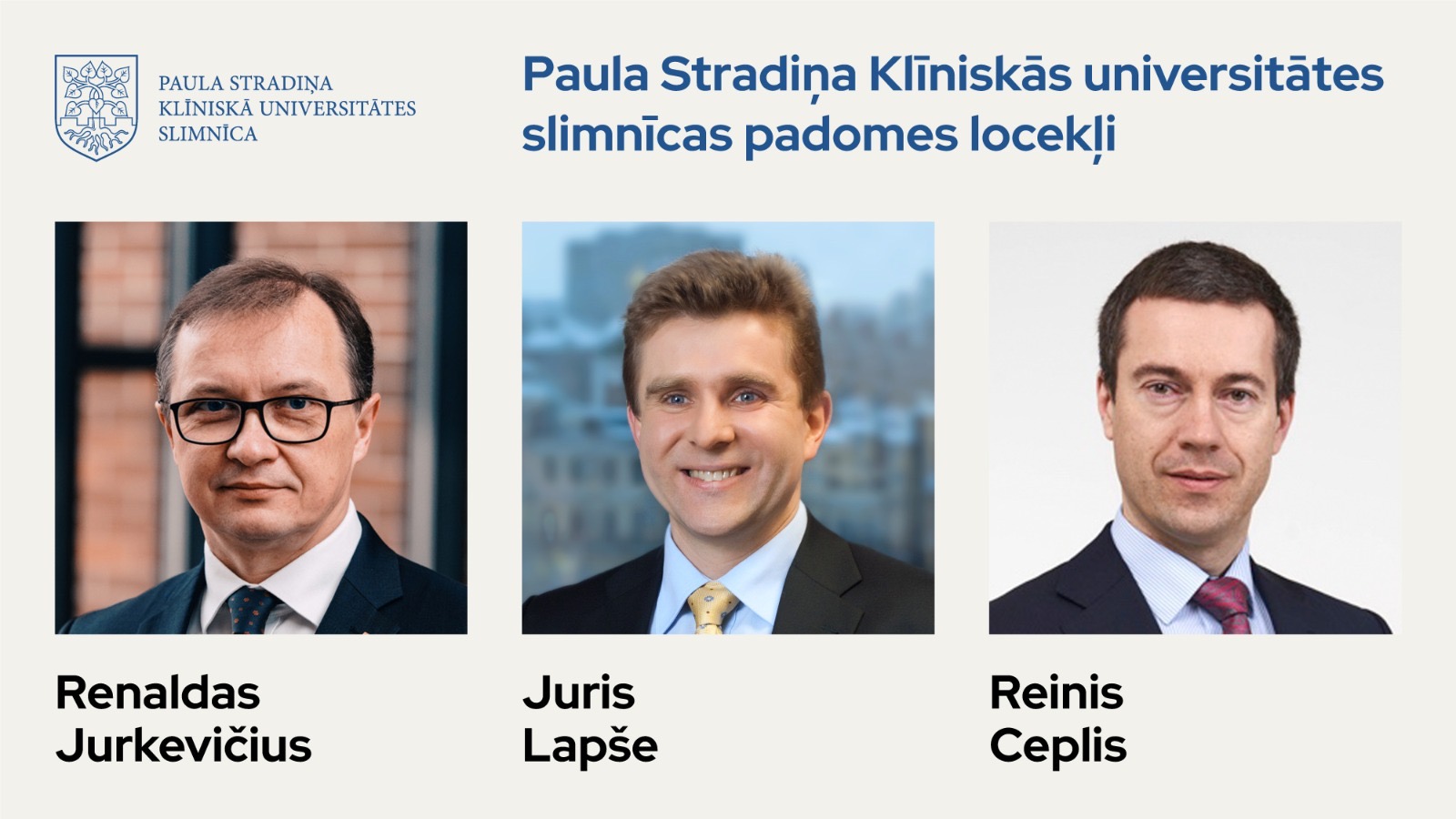 Veselības ministrija, slimnīcas padome, Juris Lapše, Reinis Ceplis, Renaldas Jurkevičius