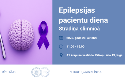 28. oktobrī Stradiņa slimnīcā notiks informatīvs pasākums epilepsijas pacientiem un sabiedrībai