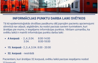 Informācijas punktu darba laiki svētkos