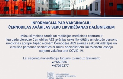 Vakcinācija pret Covid-19 Černobiļas AES avārijas seku likvidētājiem