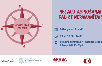 Pasaules Hemofilijas dienā Stradiņa slimnīcā aicina pievērst uzmanību asiņošanas traucējumu atpazīšanai