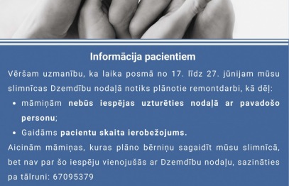 Informācija pacientiem!